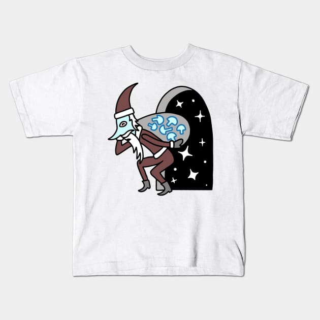 Mushroom Santa Claus Kids T-Shirt by Local non union